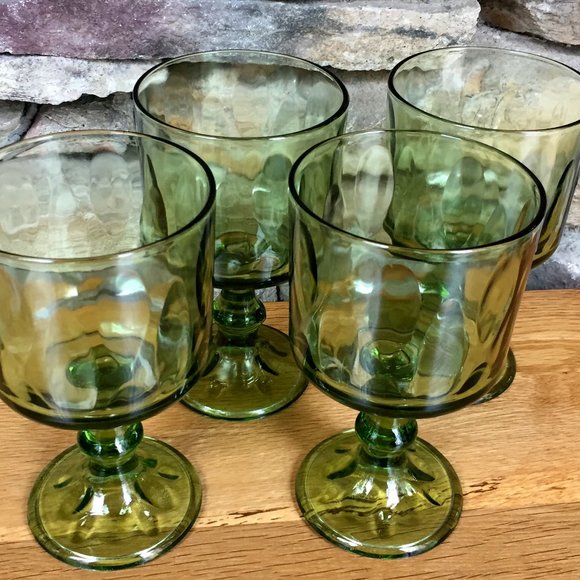 Vintage Wine Glasses Retro MCM Barware Set of 4